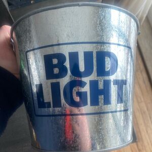 Bud Light Silver Ice Bucket
